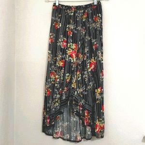 MAGIC Open front ruffle edged floral print midi skirt Med. Festival Flowy whimsy